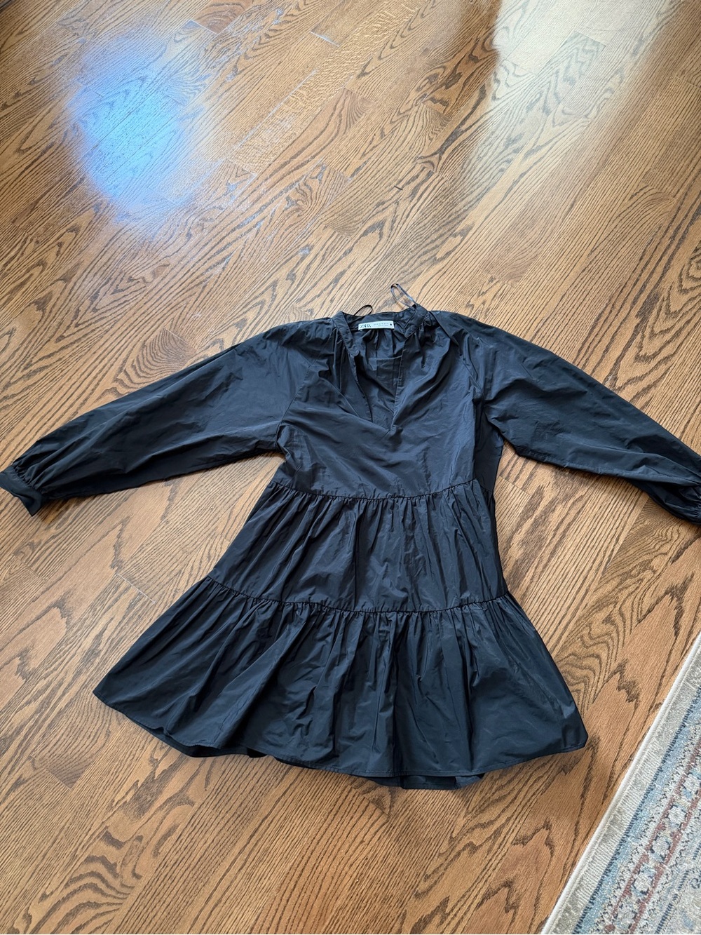 Zara Black Tiered Dress with V-Neck